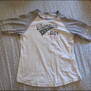 Champion Heather Grey Baseball Tee, from the early 2000s, Size Large